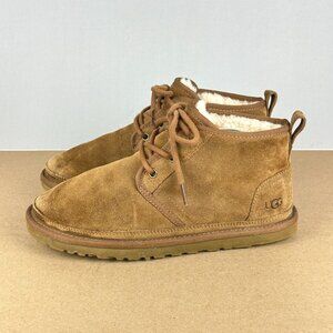 UGG Neumel Suede Chukka Boot Mens 7 Womens 9 Chestnut Tan Shearling Lined